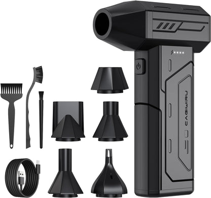 Soplador de Aire Comprimido 130000RPM – Inalámbrico, de 3 Velocidades, Motor sin Escobillas con Luz LED