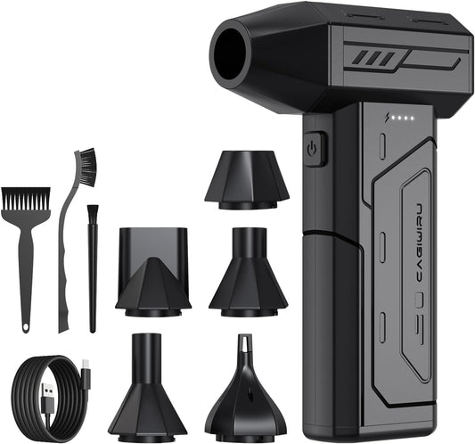 Soplador de Aire Comprimido 130000RPM – Inalámbrico, de 3 Velocidades, Motor sin Escobillas con Luz LED