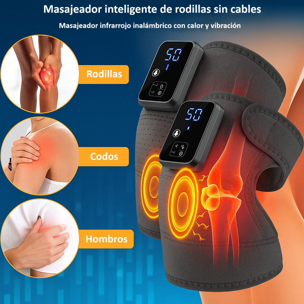 Masajeador térmico para rodillas que alivia el dolor y ayuda a recuperar la movilidad