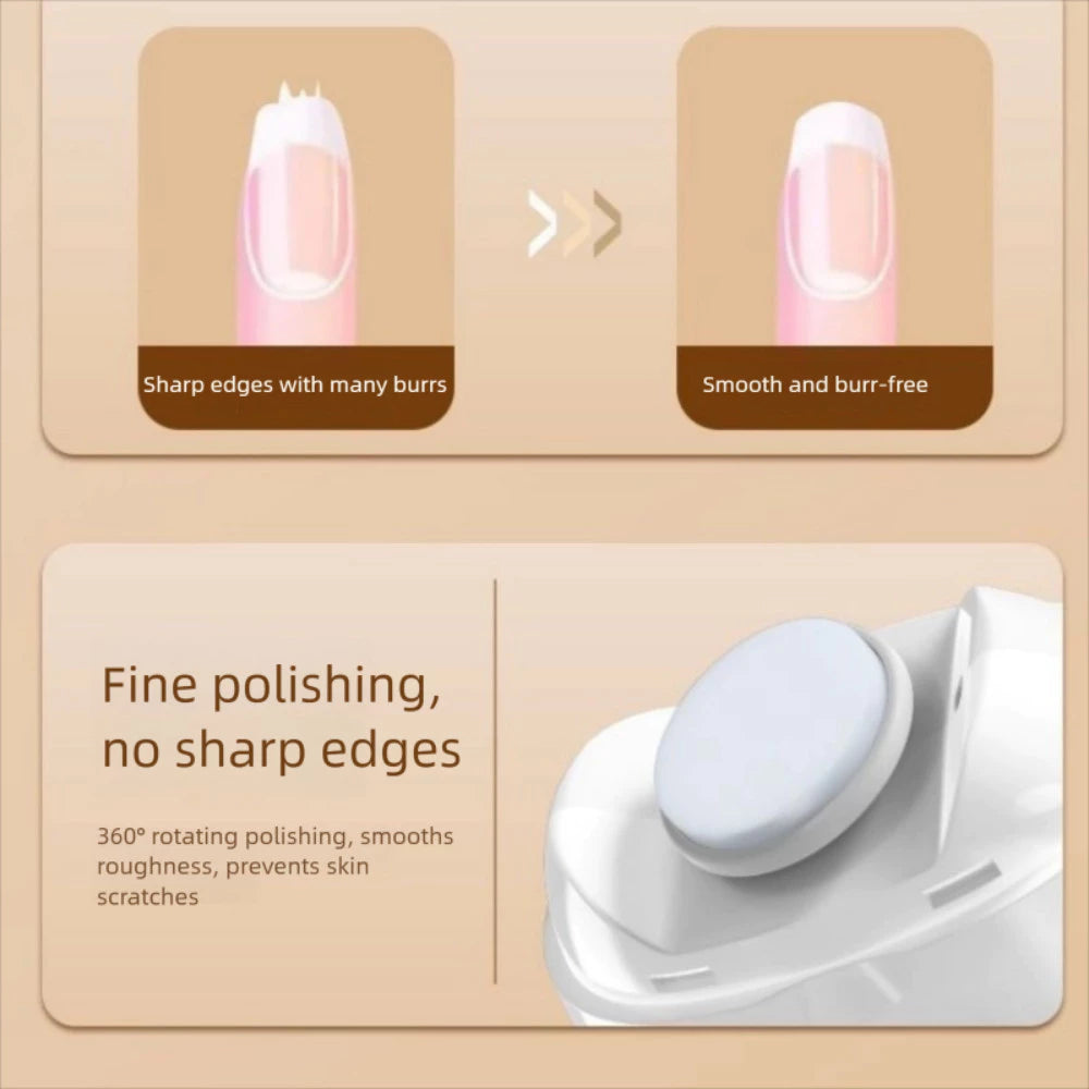 CORTAUÑAS ELÉCTRICO PARA BEBÉ SEGURO Y RECARGABLE