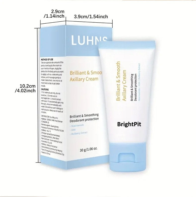 BrightPit – Crema blanqueadora y desodorante, suaviza y elimina el olor LD119