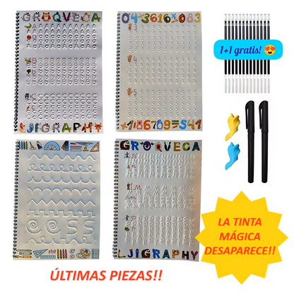 CUADERNOS REUTILIZABLES CON SURCOS Y TINTA MÁGICA EN IDIOMA RUMANO