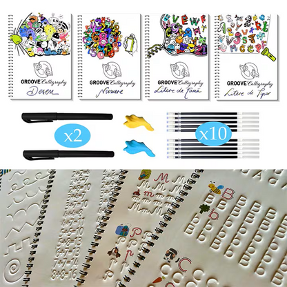 CUADERNOS REUTILIZABLES CON SURCOS Y TINTA MÁGICA EN IDIOMA RUMANO