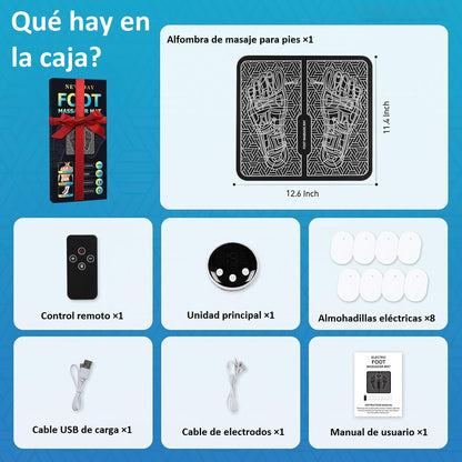 Masajeador de pies EMS y TENS – Dispositivo para relajar los músculos y aliviar el dolor